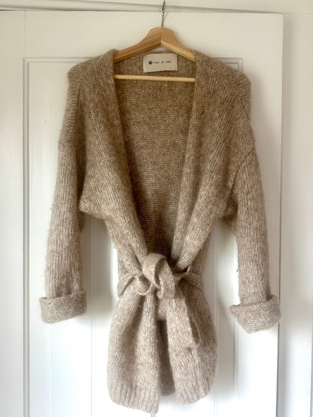 Soft & Cozy Alpaca Cardigan Sweater, taupe